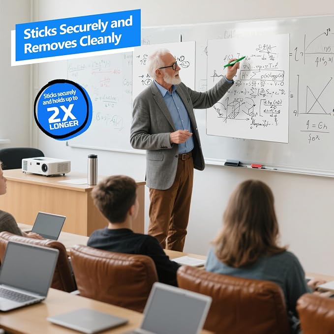 Nortix Easel Pad, Self-Stick Easel Pads, Anchor Chart Paper for Teachers, Strong Adhesive & Bleed-Resistant, 20''x23'' Sticky Notes Chart Paper, 30 Sheets/Pad, 8 Pads