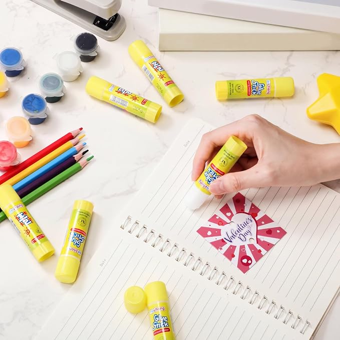 Zubebe 0.25 oz White Glue Sticks in Bulk for Classroom, Washable Glue Stick for Crafts Home Back to School Students Teachers Employees Scrapbooking Crafting Supplies (200 Pcs)