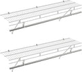 COSTWAY Closet Shelves Wall Mounted, Ventilated Shelf with Hanging Rod | Metal Wire Shelving Kit, Wire Wall Shelf for Laundry Room, Bedroom, Home, Mounting Accessories Included (2, 4 ft x 12 in)