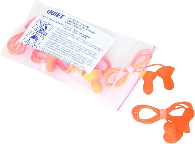 Howard Leight by Honeywell Quiet Corded Reusable Earplugs, 5-Pair Vending Pack (QD-5-30), Bright Orange