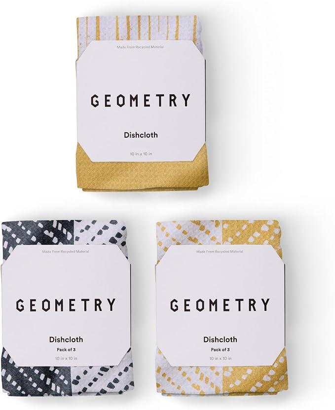 GEOMETRY Kitchen Dish Cloths - Quick Dry Dishcloths for Kitchen - Premium Dish Rags with Geoweave - 3-Pieces This and that