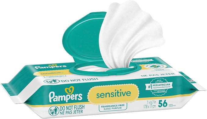 Pampers Sensitive Baby Wipes - Fragrance Free 56 Count, 1X