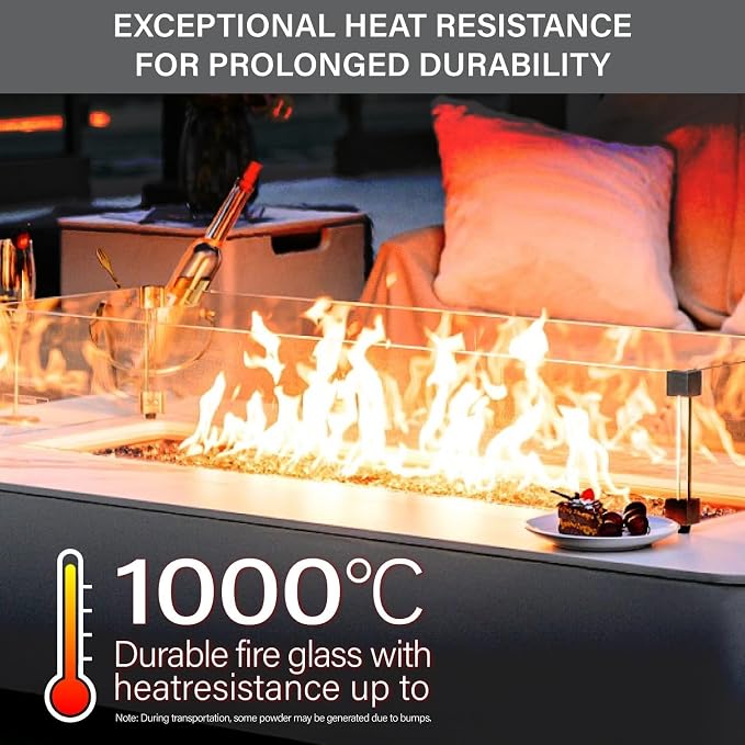 NUPICK 10 Pound Fire Glass, 1/2 Inch Reflective Fire Pit Glass | Tempered Fire Pit Rocks for Propane or Natural Gas, Glass Rocks for Fire Pit Table, Fireplace, Fire Bowl, Landscaping, Clear