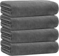 JML Bath Towels for Adult Body, 30" x 60", 4 Pack, Grey | Lightweight & Soft, Absorbent, Quick Drying, Lint Free, Fade Resistant, Perfect for Bathroom Spa Gym Yoga Salon Sauna