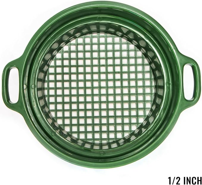 ASR Outdoor 3pc DEEP Stacking Classifier Screen Set with Handles, Heavy Duty 5 Gallon Plastic Sifting Sieve (1/2, 1/4, 1/8)