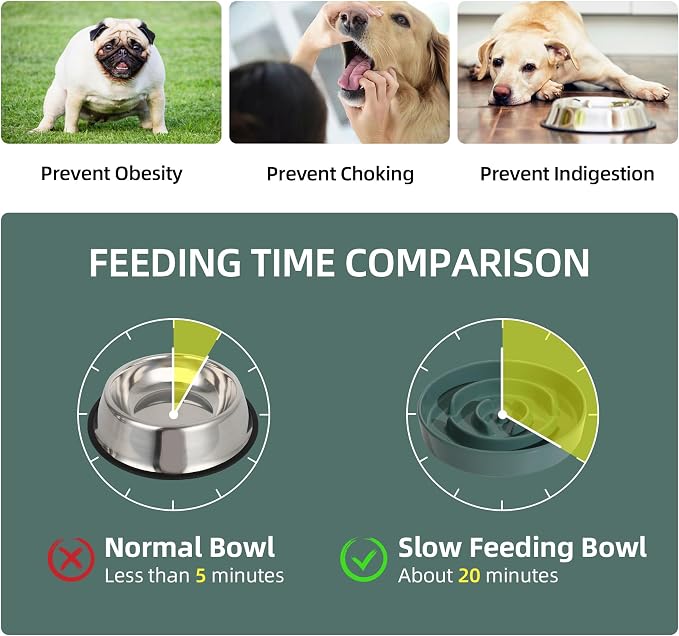 Havniva Dog Bowls Slow Feeder, Ceramic Slow Feeder Dog Bowls for Fast Eater | 1.6 Cups Dog Food Bowl Puzzle Feeder, Slow Feeding Bowls for Medium Breed, Non-Slip Base, Anti-Choking