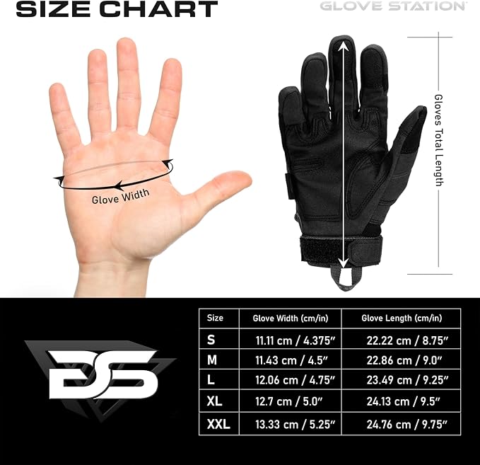 Glove Station Hard Knuckle Utility Gloves, Touchscreen, THKFF, Black, 2XL | TPR Impact Shield, Touchscreen Compatible - Motorcycle, Outdoor & Utility Use