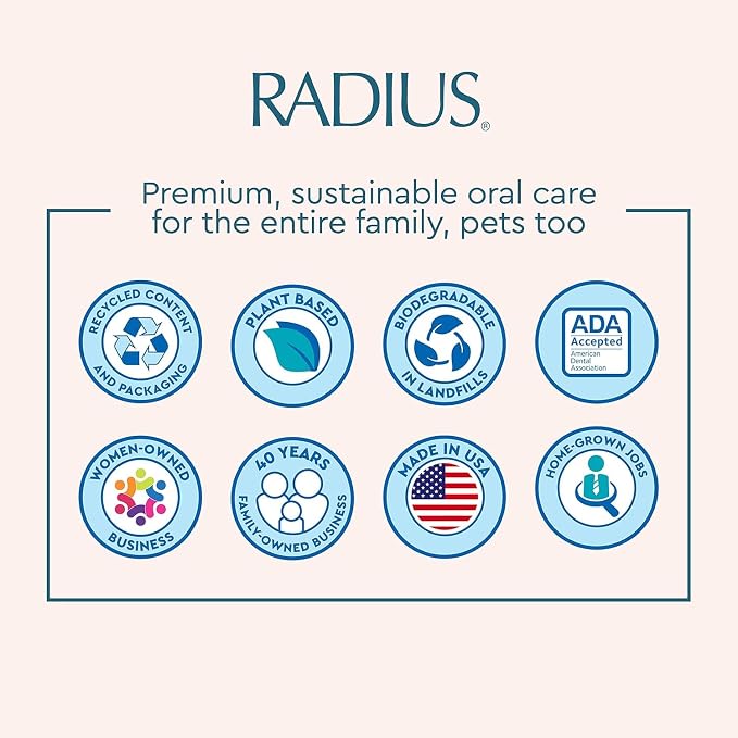 Radius Toothbrush, Flex Brush, Soft Bristles, Right Handed, Black Brush with White Bristles, BPA Free & ADA Accepted, Pack of 1 (Package May Vary)
