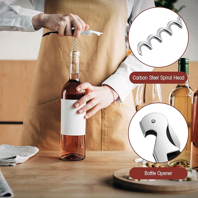 Honoson 24 Pieces Wine Keys for Severs Opener Travel Corkscrew Wine Bottle Opener Waiter Beer Bartender for Wedding Home Office Kitchen Restaurant Bar Applications (Black)