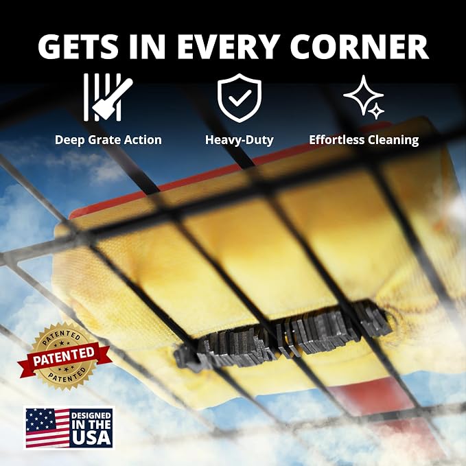 Grill Rescue BBQ Replaceable Cleaning Head, Bristle Free - Durable and Unique Grill Tools for Cast Iron or Stainless-Steel Grates, Barbecue Cleaner (Red Ultra Head)