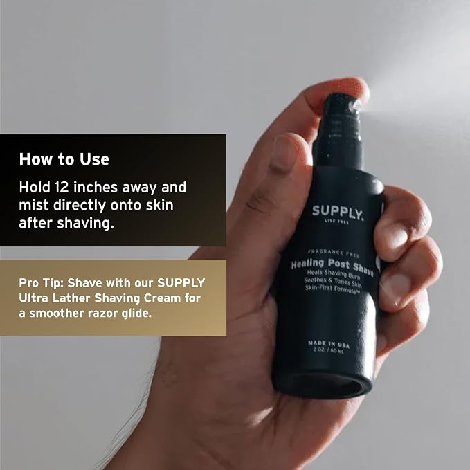 SUPPLY Single Edge SE Shaving Starter Kit for Men – Includes Safety Razor in Classic Matte, 8 Black Label Blade Refills and Shaving Cream 3.4 oz & Post Shave Lotion 2 oz in Sandalwood & Cedar