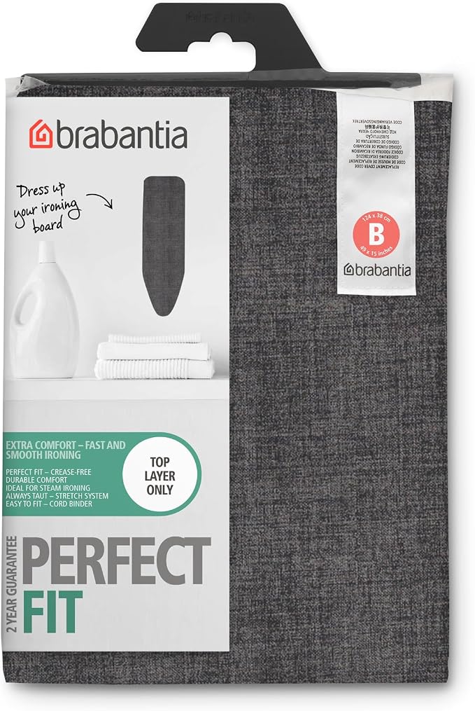 Brabantia Replacement Ironing Board Cover | Top Layer Only | Fits Comfort Board (Size B) | Fairtrade New Dawn Cover | 100% Cotton Cover for Your Existing Foam Layer | for Brabantia Ironing Board B