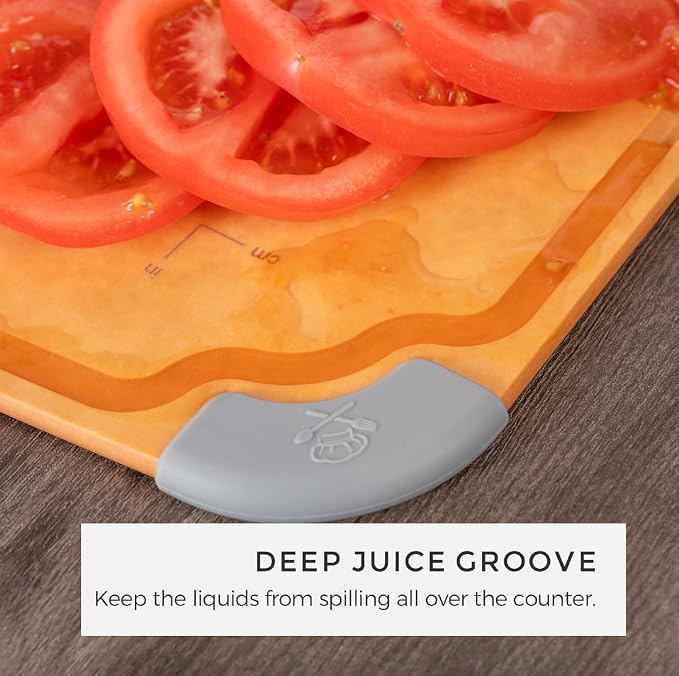 Essential Baking Pastry & Cutting Board for Kitchen, Wood Fiber Cutting Board for Kitchen, Knife Friendly, Dishwasher Safe, Non-Slip Feet, Juice Groove, Non-Porous, Eco Friendly, 15" x 18"