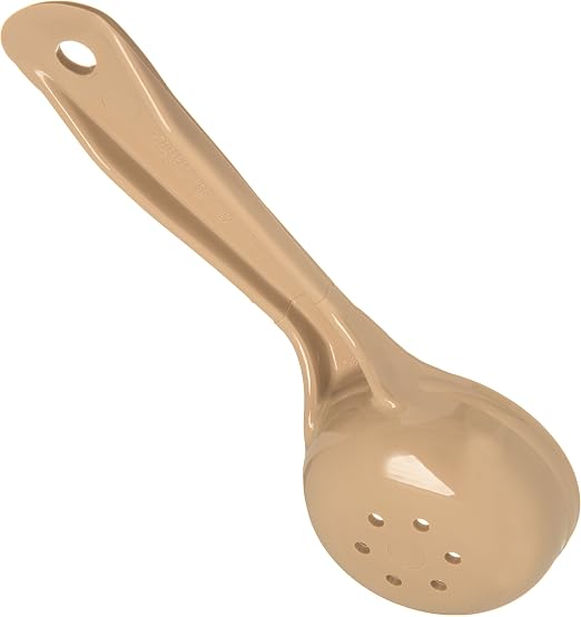 Carlisle FoodService Products Measure Miser Plastic Perforated Measuring Spoon with Short Handle, 2 Ounces, Beige