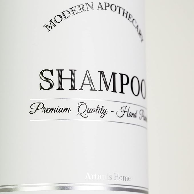 Clear Refillable Shampoo and Conditioner Bottles - Body Wash, Shampoo and Conditioner Dispenser - PET Plastic Shampoo Bottles Refillable with Pump - Waterproof Labels - 16 oz, 3 Pack (Black Satin)