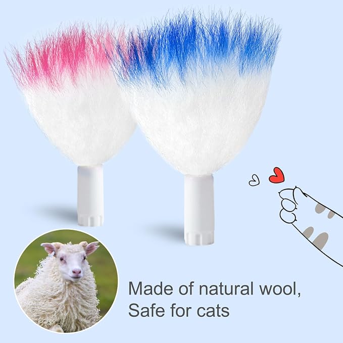 ORSDA 12Pcs Feathers Replacement and Soft Furry Accessories ONLY Fits Cat Toys, Interactive Toys for Indoor Cats-NOT fits for Other Brand Toys