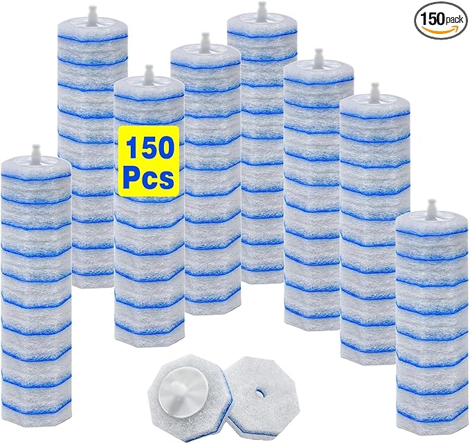 2X Cleaning Power Upgrade Formula Toilet Bowl Wand Refills, Fits for Clorox Wand,150 Count Disposable Toilet Brush Wand Refills - No Falling Apart, Fits Most Brand Toilet Brushes for Bathroom Cleaning