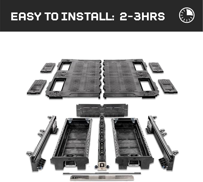 DECKED Truck Bed Storage System Includes System Accessories | Compatible with RAM 1500 (2019-Current New Body Style/Redesigned DT) 6'4" Bed
