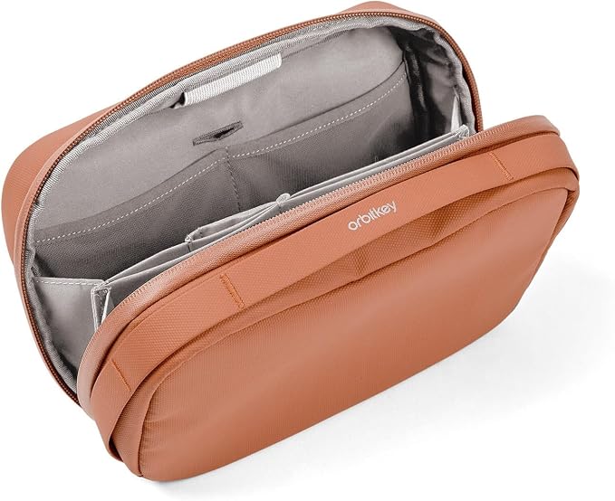 orbitkey 2-in-1 Tech Accessory Pouch with Detachable Slim Sleeve – Travel Electronics Organizer for Cables, Chargers, Earbuds, Power Bank – Compact Gadget Bag & Portable Tech Storage Case (Rose)