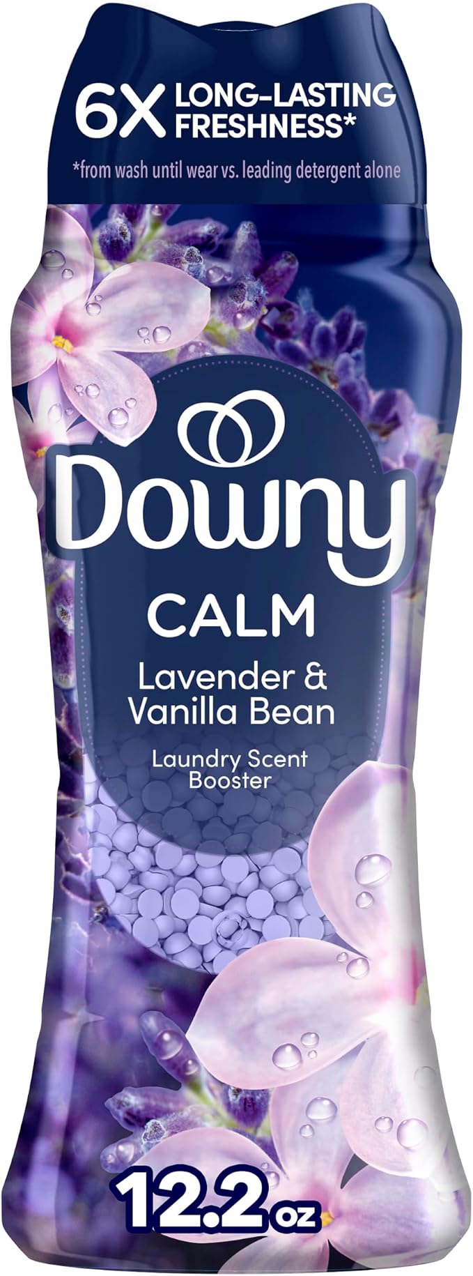 Downy Calm In-Wash Laundry Scent Booster Beads, Soothing Lavender and Vanilla Bean scent, 12.2 OZ, laundry scent beads, Long-lasting Freshness (Packaging May Vary)