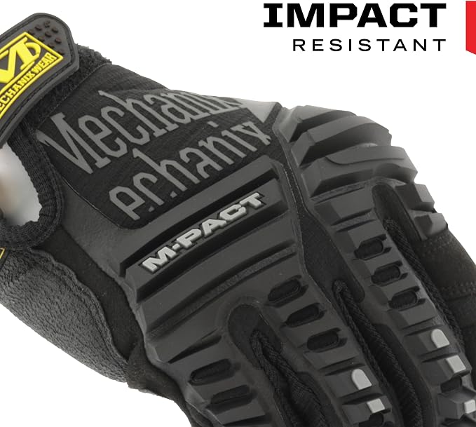 Mechanix Wear M-Pact Impact Resistant Work Gloves - Durable Safety Gloves for Men - Touchscreen Capable - Machine Washable - Breathable - XXX-Large - Black