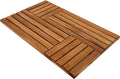 Utoplike Teak Wood Bath Mat, Shower Mats for Bathroom 32 x 20 inch Large | with Non-Slip Pads, Wood Floor Sturdy Mat for Inside Shower, Luxury Spa Home or Outdoor