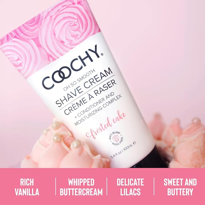 Coochy Shave Cream - Moisturizing Shave Lotion - Gentle Intimate Shaving Cream - For Bikini Area, Underarms, Legs & More - Rash-Free, Hydrating Formula - 12.5 oz, Frosted Cake