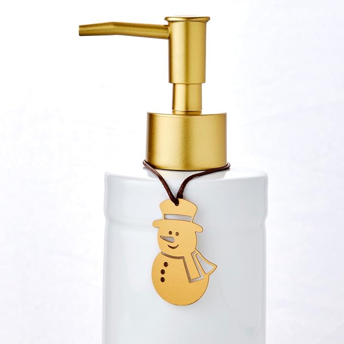 SKL Home Seasonal Charm Set, 4 Metal Holiday Attachments for Seasonal Soap/Lotion Dispenser, Warm Gold