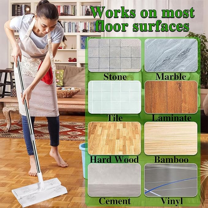 80/200Counts, Disposable Electrostatic Dust Mop Pads, Wet Dry Use Floor Cleaning Cloths for Home, Ideal for Living Room, Bedroom, Bathroom, Hardwood Floor & Carpet Cleaning. (80Counts（1packs）)
