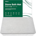 XMarrat Large Stone Bath Mat, Super Absorbent Diatomaceous Earth Bath Mat, Quick Drying Non-Slip Diatomite Stone Bath Mats for Bathroom, Easy to Clean (Light Gray, 31.5" x 19.7")