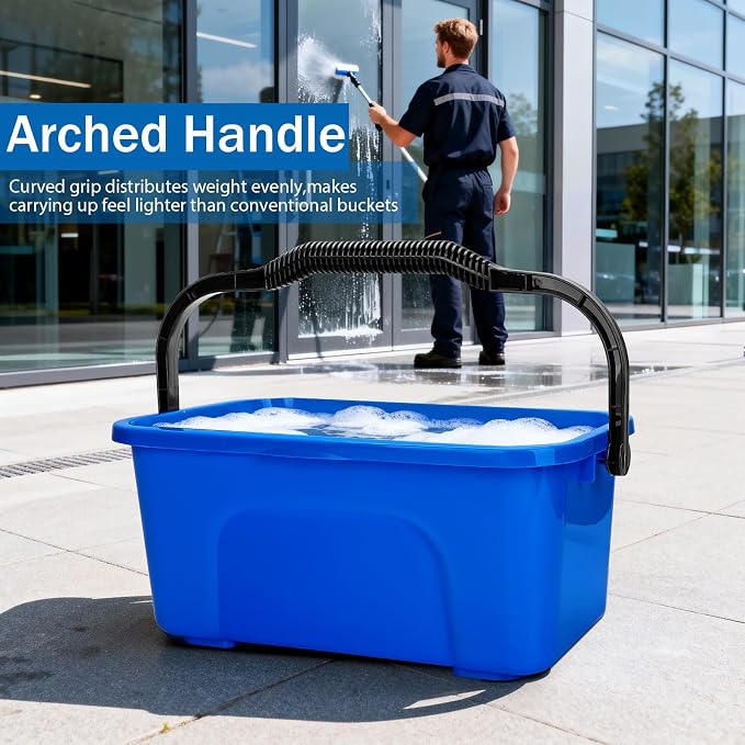 3 Gallon Mop Cleaning Water Bucket with Handle,4 Pack | Compact Square Plastic Bucket for Window Cleaning | Car Washing | Mopping & Household Cleaning Supplies Organizer Wash Bucket