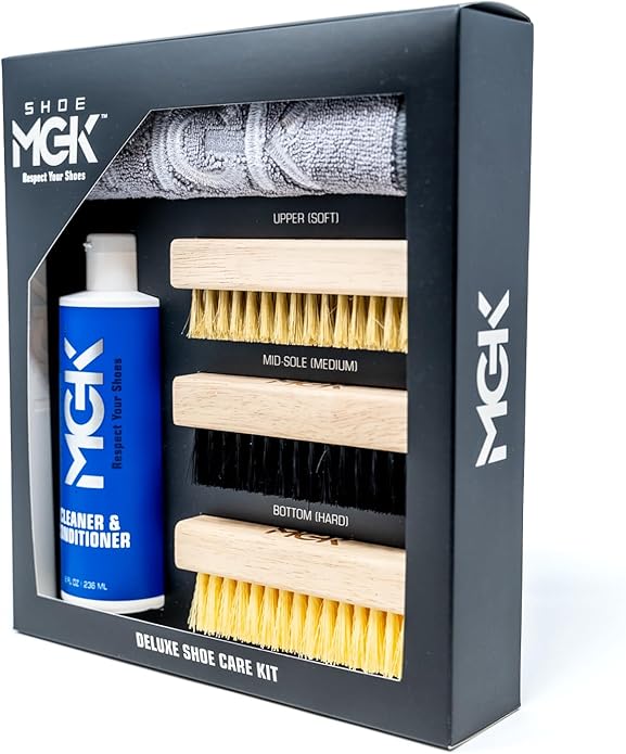 Shoe MGK Deluxe Shoe Brush Set with XL Cleaner and Conditioner for Clean, Fresh Shoes