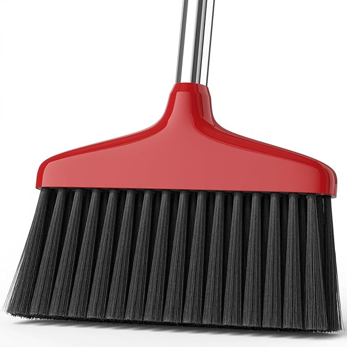 Handy Broom, Indoor/Outdoor Brooms, Duty Kitchen Broom, for Home Garage Kitchen Office Courtyard Lobby Patio Lawn Concrete (1, Red)