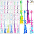 Gerrii Kids Toothbrushes Bulk Soft Bristles with Covers for Daycare,50 Pcs | Individually Wrapped, Suction Base, Ideal for School Daycare Camp Travel, Gentle Bristles Safe for Children Toddlers