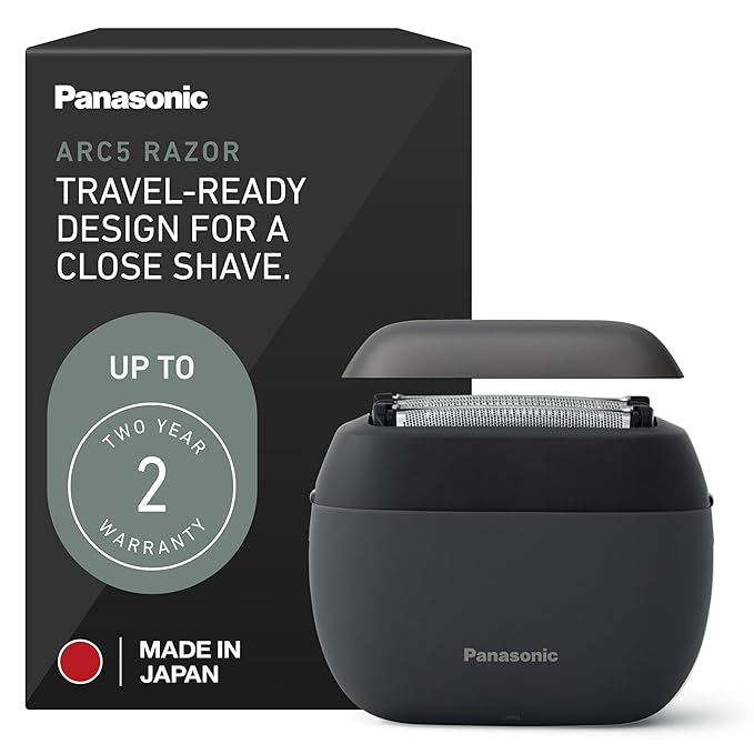 Panasonic ARC5 Palm-Sized Foil Shaver, Handheld Luxury Compact Travel Shaver with 5-Blade Cutting System and USB-C Charging, Wet/Dry Electric Razor for Daily Shaving Routine - ES-PV3A-K