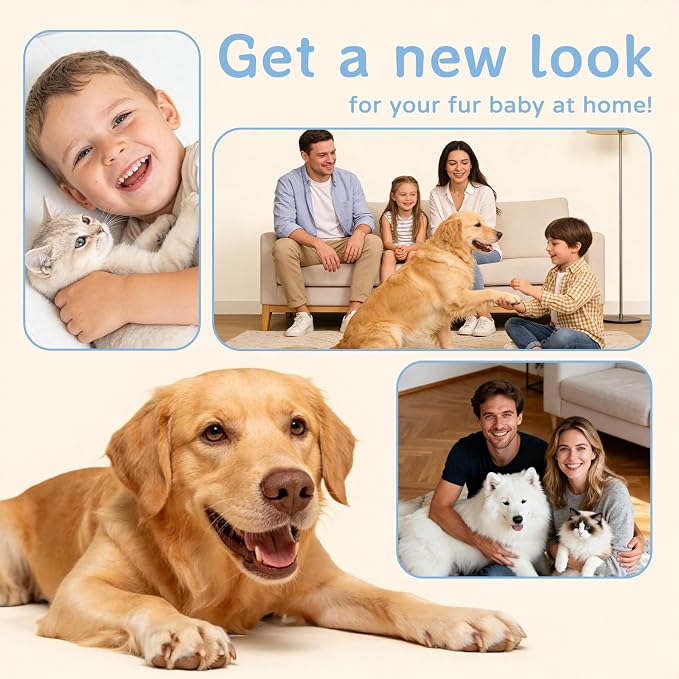 Dog Grooming Kit, Pet Grooming Vacuum with Pet Clipper Nail Grinder, Dog Hair Vacuum with 6 Pet Grooming Tools for Dogs Cats Shedding Grooming