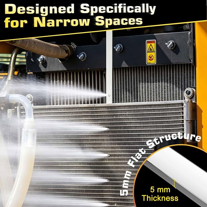 24" Upgraded Radiator Cleaning Wand Set | 25° Fan Nozzles,Water&Air Dual-Use,4500 PSI Pressure,Stainless Steel Washer Tool for Car,Truck and Other Vehicles