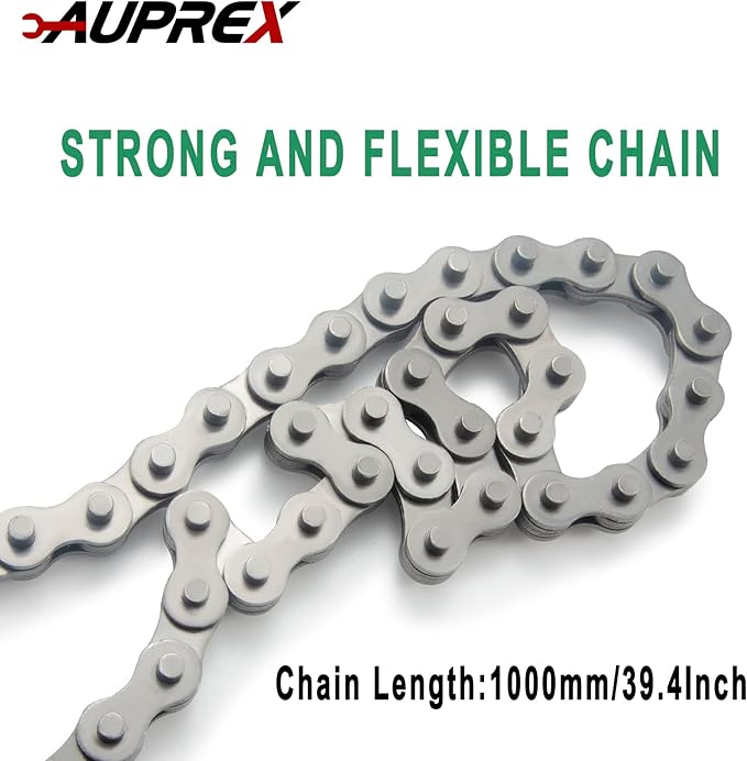 AUPREX 24 Inch Heavy Duty Chain Oil Filter Wrench, Adjustable Long Handle Tool Fits Max 12.6 Inch Diameter