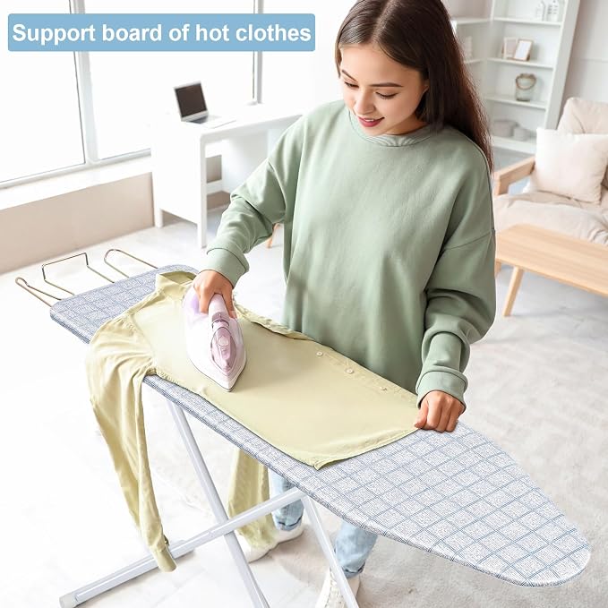 Folding Ironing Board, Extra-Wide Adjustable Height Iron Board with Folding Legs, Exquisite Pattern,Smooth Edge,Good Load-Bearing, Non-Slip Iron Board for Home Bathroom (42.13" Grey)