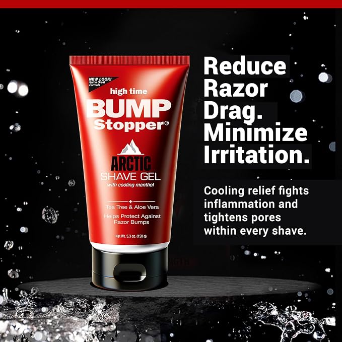 High Time Bump Stopper Shaving Cream With Tea Tree Oil 5oz Tube (2 Pack)