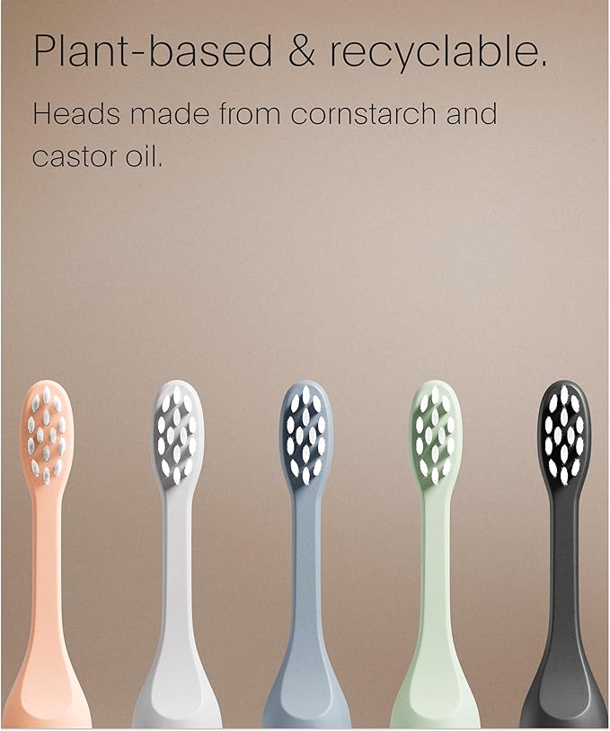 SURI Recyclable Plant-Based, Electric Toothbrush Heads - Long Lasting Replacement Heads | Compatible Only Sonic Electric Toothbrush - Sea Mist, Pack of 3