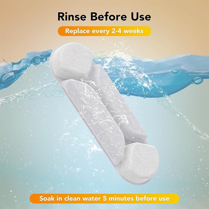 UPSKY 5 Pcs Replacement Filters for 8.5L Elevated Dog Water Fountain | Multi-layer Filtration, Removes Hair, Odors & Heavy Metals, Keeps Water Clean & Fresh, Individual Packaging