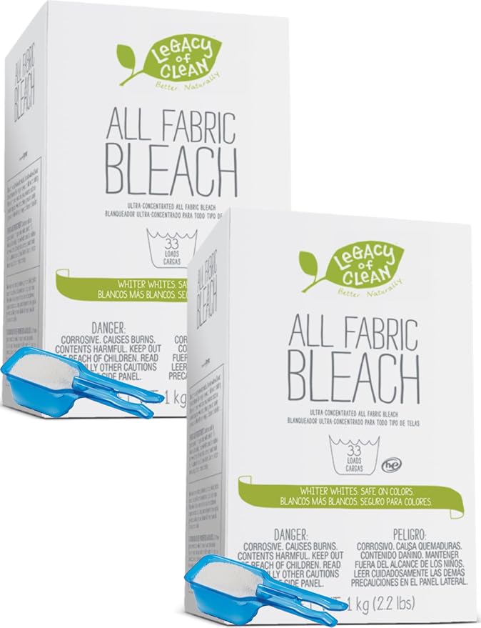 SA 8 Concentrated All Fabric Bleach Powder Biodegradable/Chlorine-Free/Kosher Certified,4.4 LBS for Max 66 Loads,Whiter Whites,Safe on Colors,Remove Wine/Juice/Tough Stains by Power of Oxygen