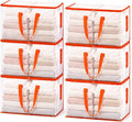 KYODOLED 6-Pack Clear Moving Bags Heavy Duty Extra Large, Storage Totes with Reinforced Handles & Label Pocket, Transparent Packing Containers for College Dorm, Clothes, Bedding, Home Organization