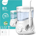 COSLUS E1 Electric Water Flosser for Teeth: Professional Dental Pick for Orthodontic, Sensitive Gums, Braces - 12 Pressure Settings & 5 Multi-Functional Tips for Multiple Users, Home Use, White