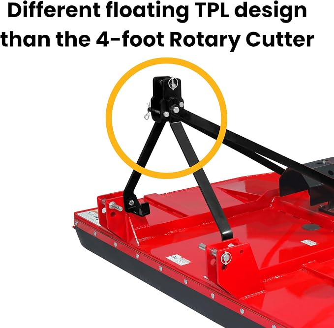72 Inch Brush Hog Tractor Rotary Cutter with PTO, Fits 22-50 HP | Cat 1 & 2, Heavy Duty 3 Point PTO Rotary Mower, 6 Gauge Steel Deck, Slip Clutch Driveline, Cuts 2 Inch Brush