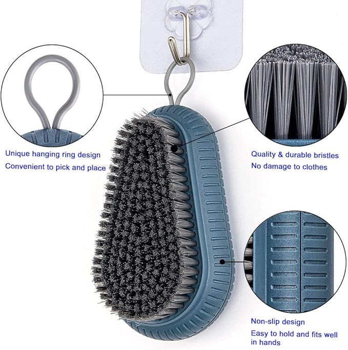 Scrub Brush Household Laundry Scrub Brush for Bathroom Showers Tiles Seams Sinks Portable Soft Plastic Cleaning Washing Brush