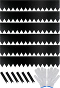 Worth Garden 6-Pack 8“ H. Galvanized Steel Landscape Edging w/Black Powder Coating - 40" L x 8" H Strips - Hammer-in 16-Gauge Metal Edging Border w/ 7 Clips & Gloves - Edge for Lawn Yard (20Ft Total)