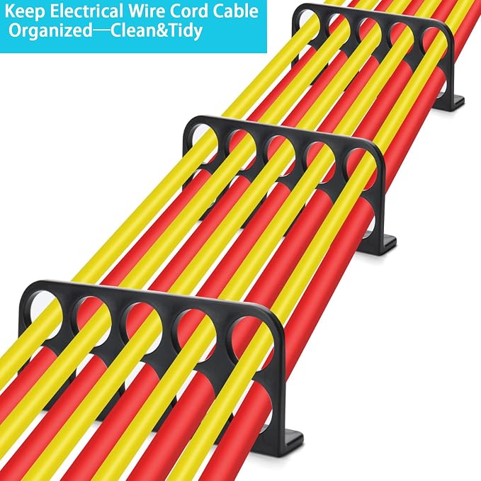50Pack Cable Chase Wire Bracket,Cable Chase Bracket Support Organizer for NMB,Wire Stackers Keep Electrical Cord Tidy Clean&Save Time Space Labor,1" with 10-Hole Design