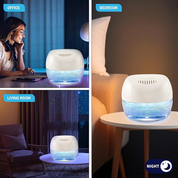 Purifier Air Washer, Air Fresher Aroma Diffuser for Home, Office, Air Purifier with Night Light (White)